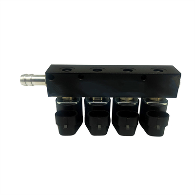 3 Ohm Injector Harness Rail per veicoli a 4 cilindri neri a GNC o GPL