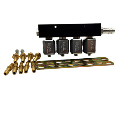 3 Ohm Injector Harness Rail per veicoli a 4 cilindri neri a GNC o GPL