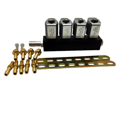 3 Ohm Injector Harness Rail per veicoli a 4 cilindri neri a GNC o GPL