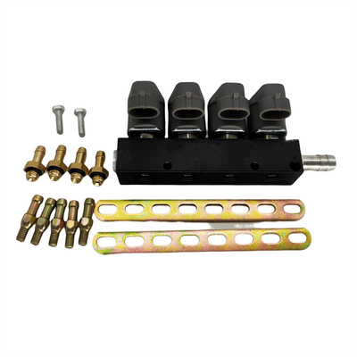 3 Ohm Injector Harness Rail per veicoli a 4 cilindri neri a GNC o GPL