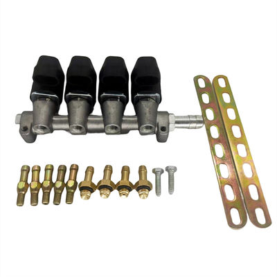Good price Ristrada di iniettore a 4 tempi in lega di GPL/GNC con resistenza di 3 Ohm per auto a 4 cilindri a GPL o GPL in linea